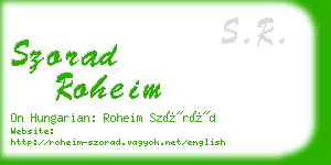 szorad roheim business card